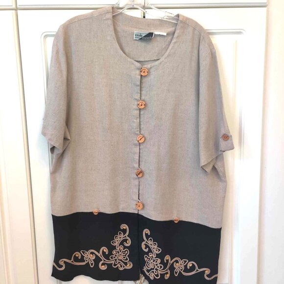 Women's blouse, size XL, tag is missing but it looks like a linen/cotton mix - Picture 1 of 2